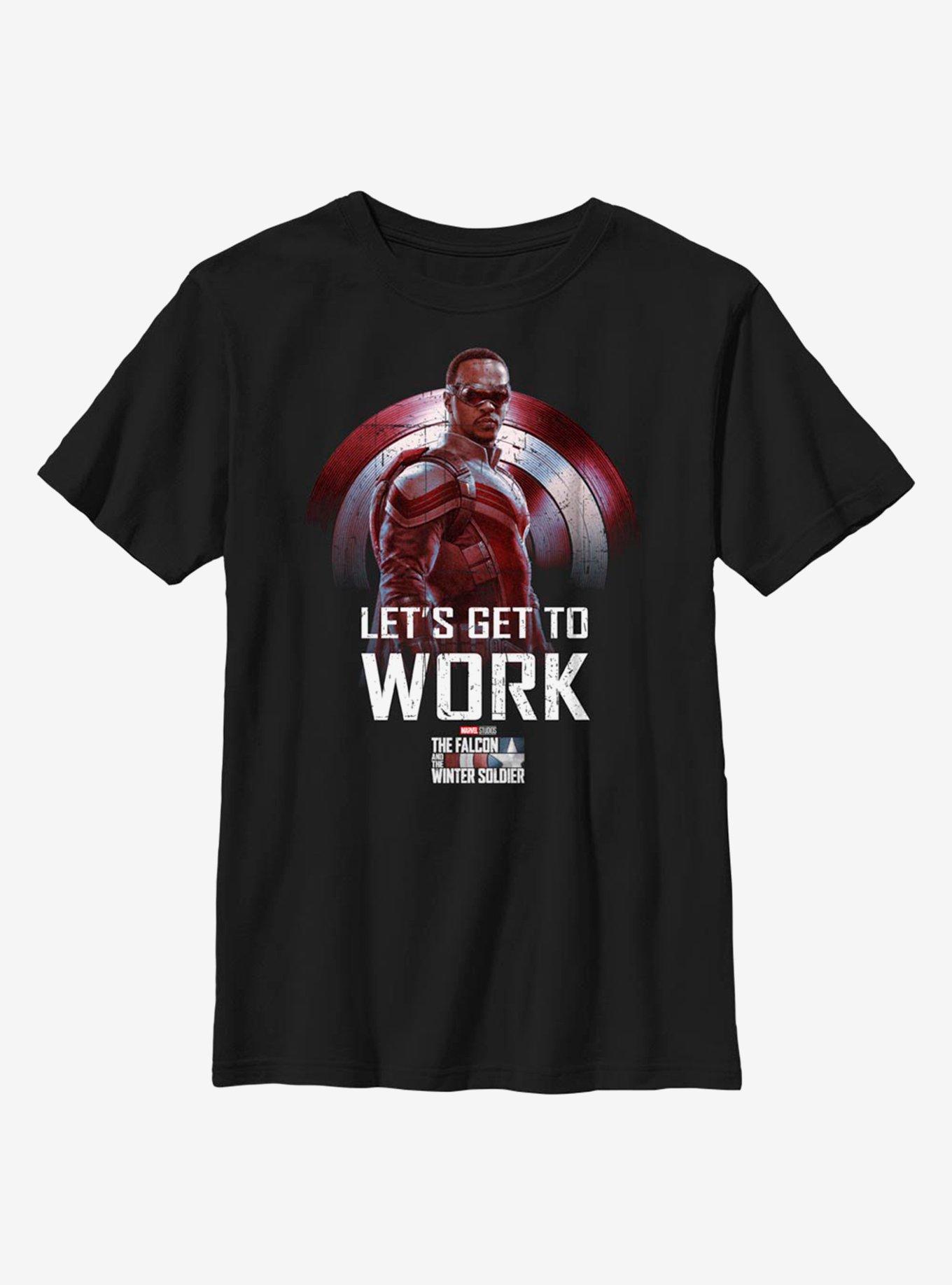Marvel The Falcon And The Winter Soldier Get To Work Youth T-Shirt, , hi-res