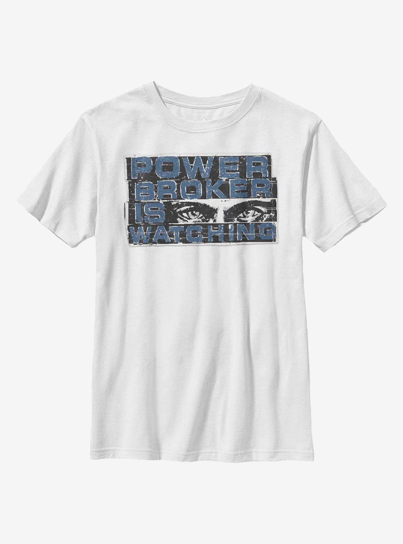 Marvel The Falcon And The Winter Soldier Power Broker Youth T-Shirt, WHITE, hi-res