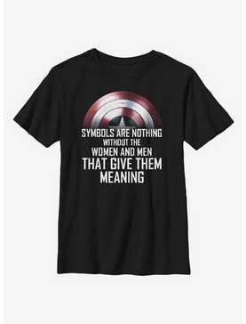 Marvel The Falcon And The Winter Soldier Shield Symbol Youth T-Shirt, , hi-res