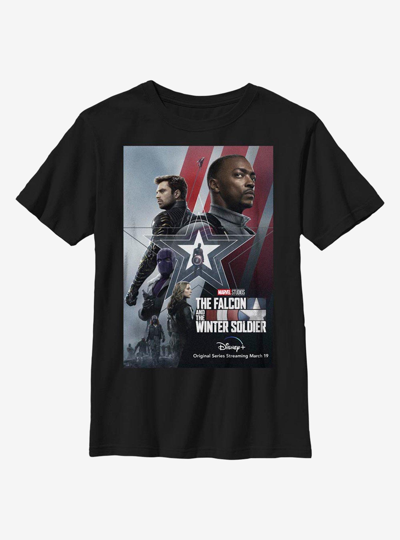 Marvel The Falcon And The Winter Soldier Poster Art Youth T-Shirt, , hi-res