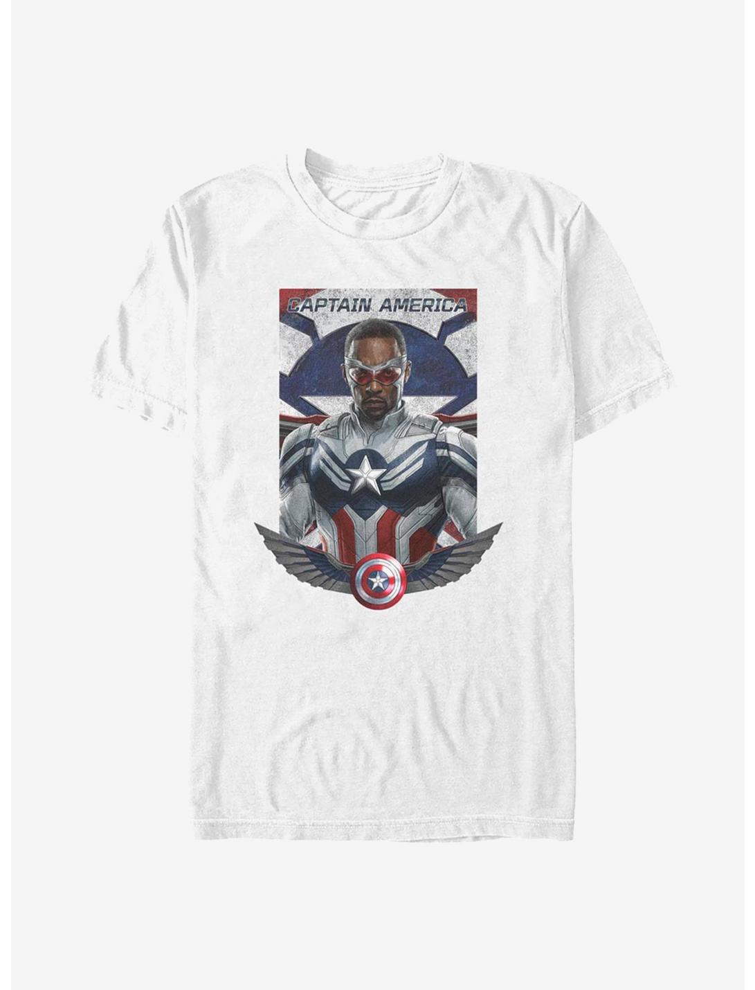 Marvel The Falcon And The Winter Soldier Sam Captain America T-Shirt, WHITE, hi-res