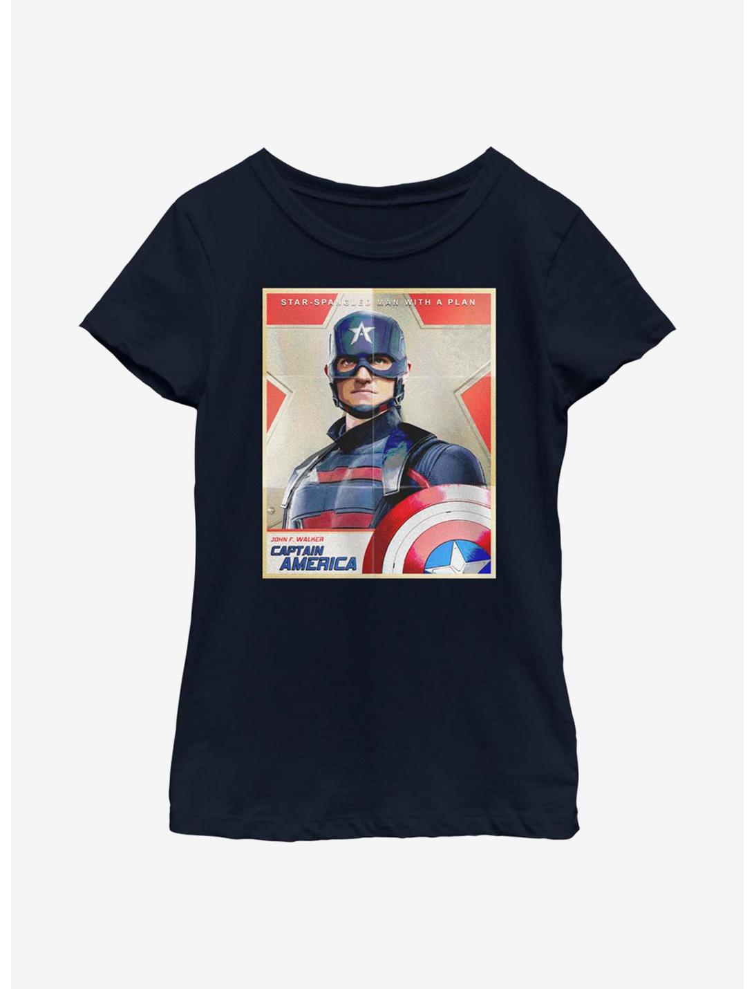 Marvel The Falcon And The Winter Soldier Walker Inspired By Cap Youth Girls T-Shirt, NAVY, hi-res