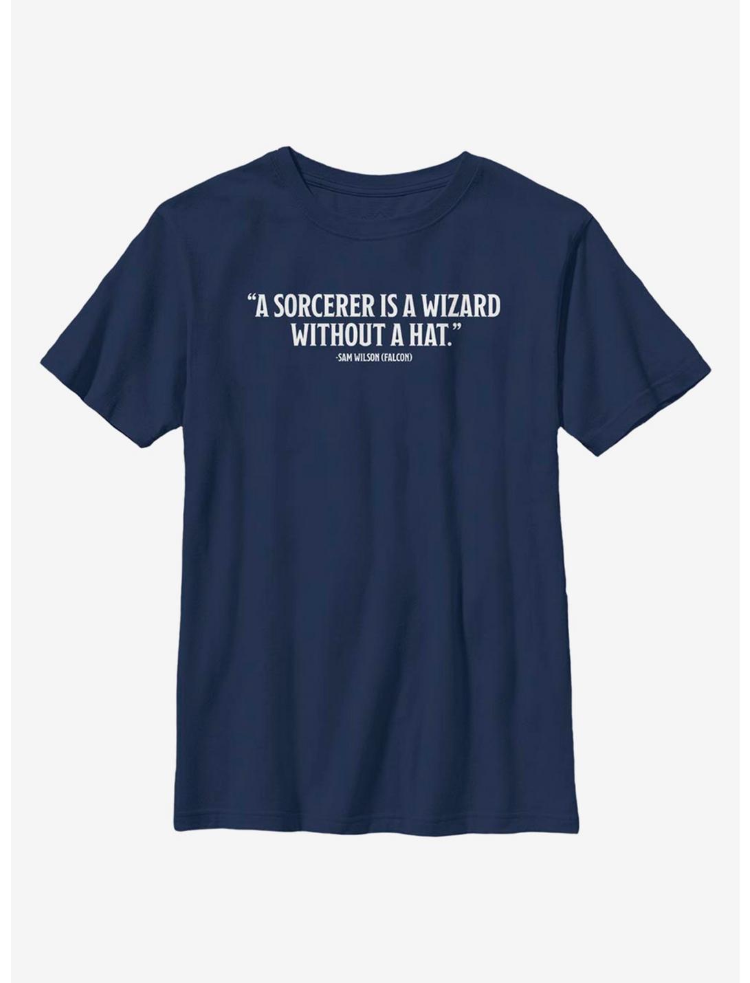 Marvel The Falcon And The Winter Soldier Wizard Without A Hat Youth T-Shirt, NAVY, hi-res