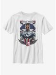 Marvel The Falcon And The Winter Soldier Sam Captain America Youth T-Shirt, WHITE, hi-res