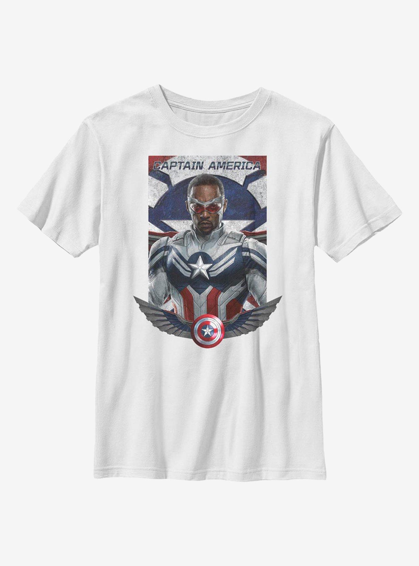 Marvel The Falcon And The Winter Soldier Sam Captain America Youth T-Shirt, , hi-res