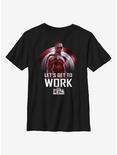 Marvel The Falcon And The Winter Soldier Get To Work Youth T-Shirt, BLACK, hi-res