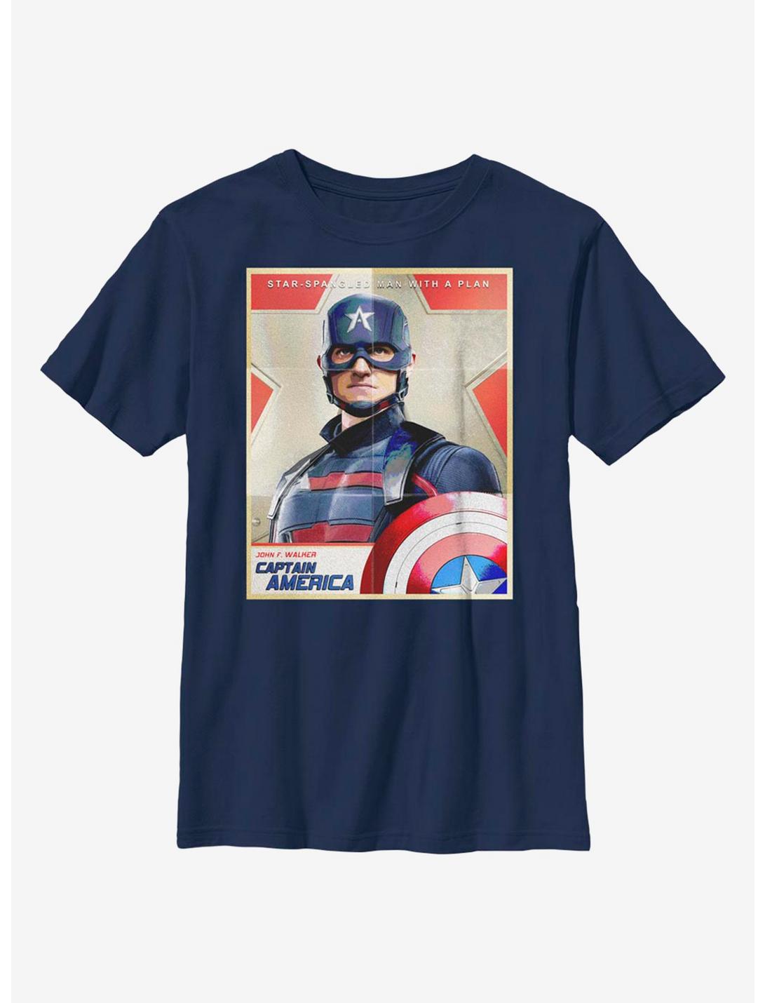 Marvel The Falcon And The Winter Soldier Walker Inspired By Cap Youth T-Shirt, NAVY, hi-res