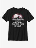 Marvel The Falcon And The Winter Soldier Shield Practice Youth T-Shirt, BLACK, hi-res