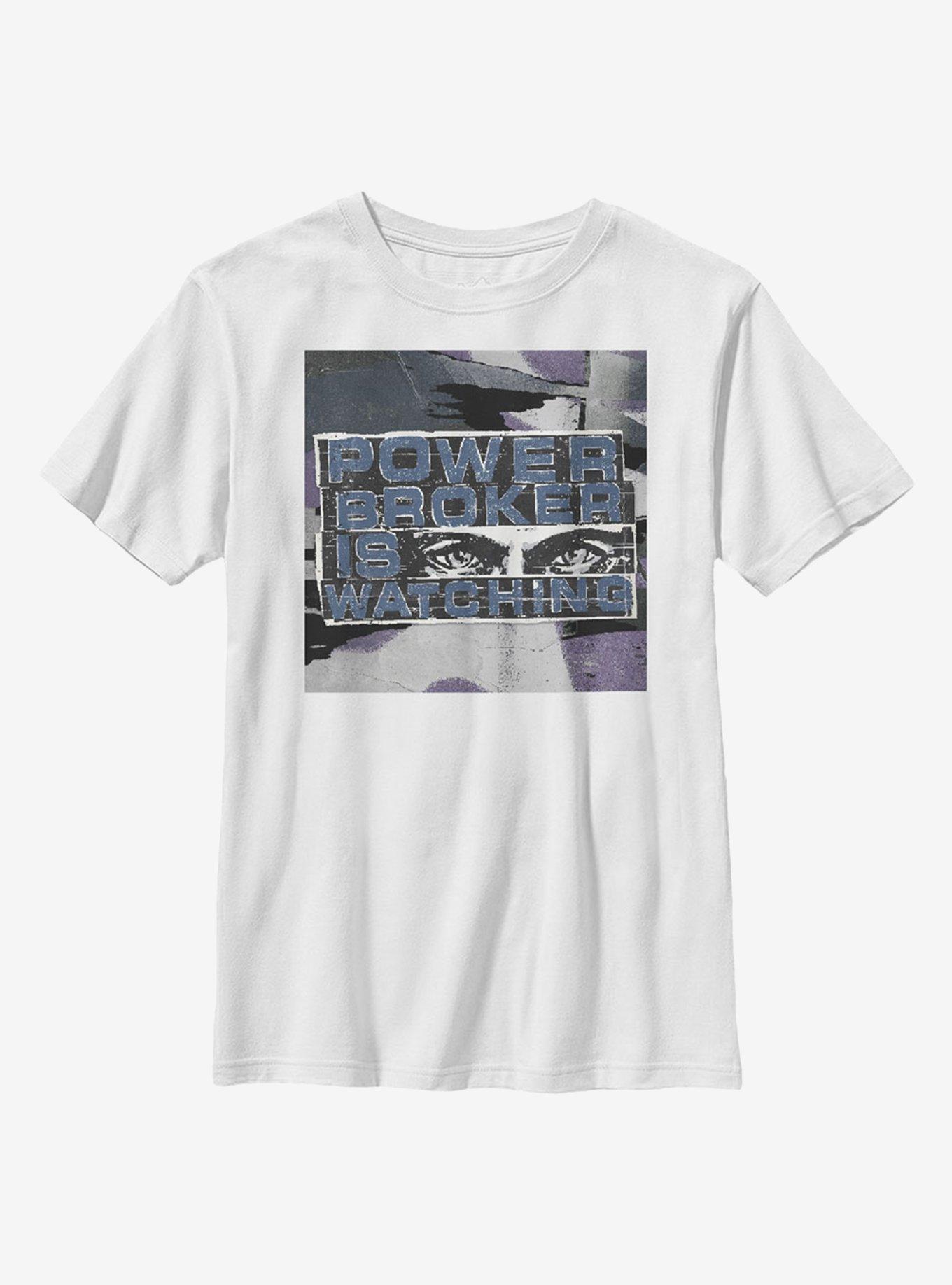 Marvel The Falcon And The Winter Soldier Power Broker Is Watching Youth T-Shirt, WHITE, hi-res