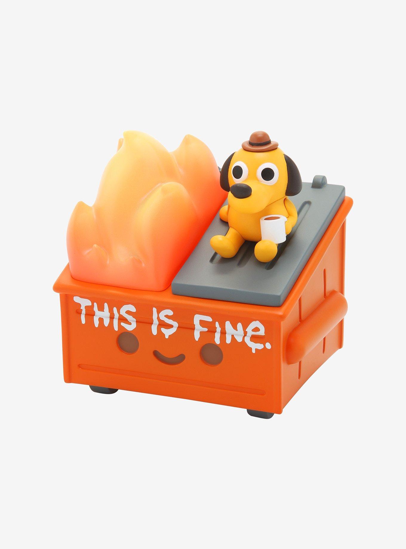 100% Soft Dumpster Fire This Is Fine Vinyl Figure, , hi-res