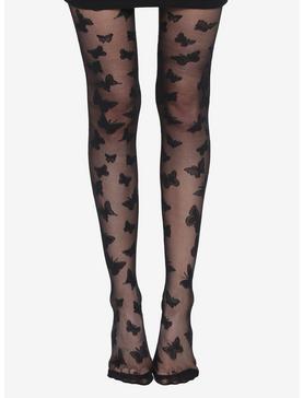 Flocked Butterfly Tights, , hi-res