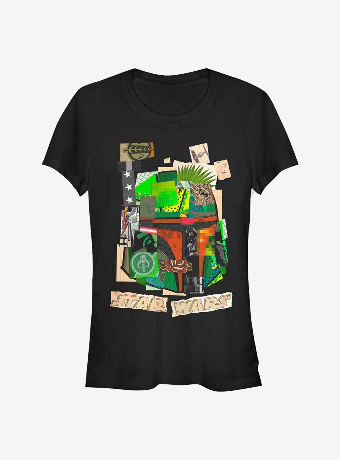 Star Wars Boba Collage Girls T-Shirt, BLACK, hi-res