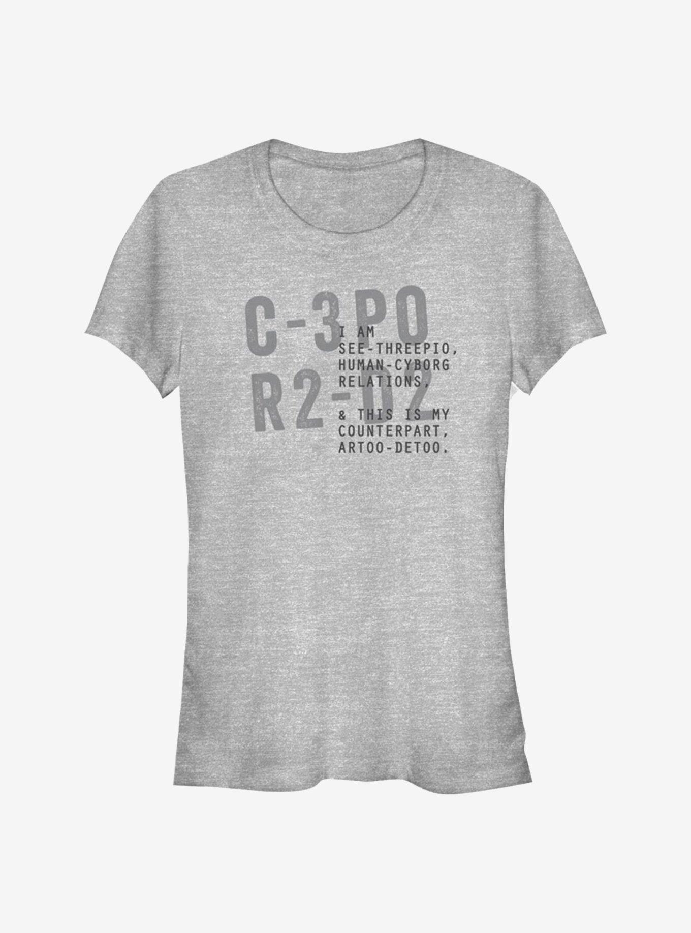 Star Wars C-3PO And R2 Girls T-Shirt, ATH HTR, hi-res