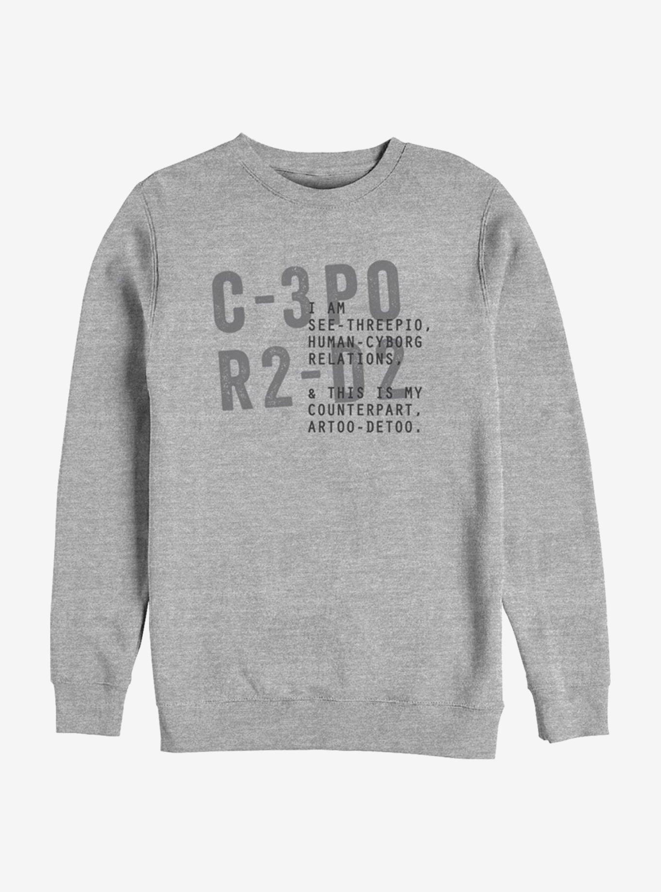 Star Wars C-3PO And R2 Crew Sweatshirt, ATH HTR, hi-res