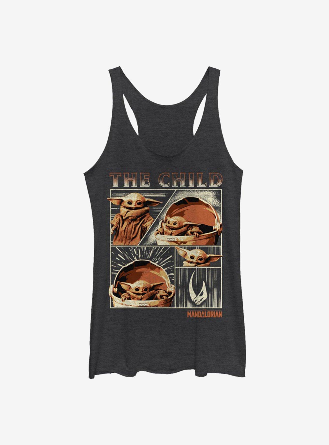 Star Wars The Mandalorian The Child Panel Girls Tank, BLK HTR, hi-res