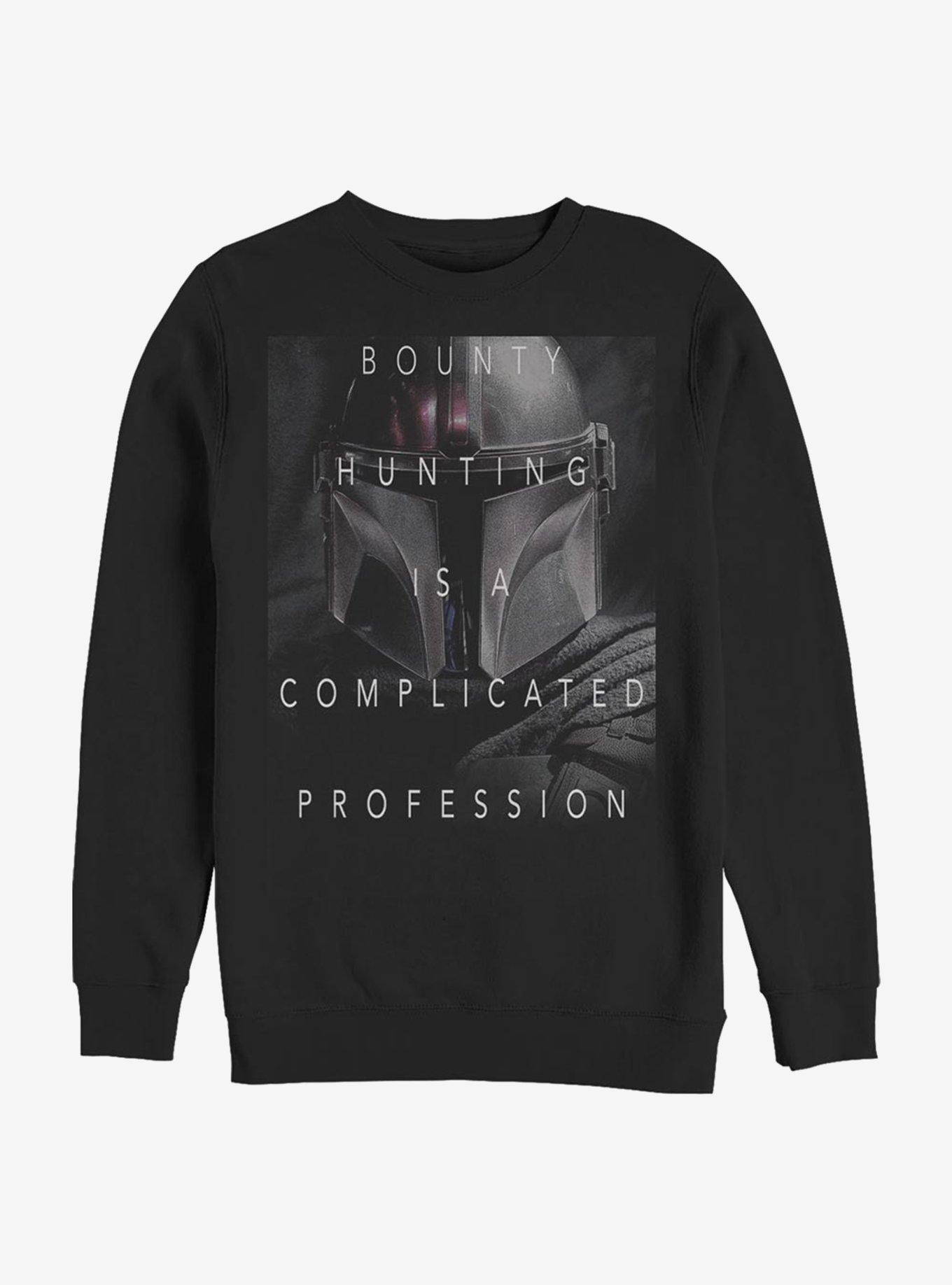 Star Wars The Mandalorian Complicated Profession Crew Sweatshirt, BLACK, hi-res