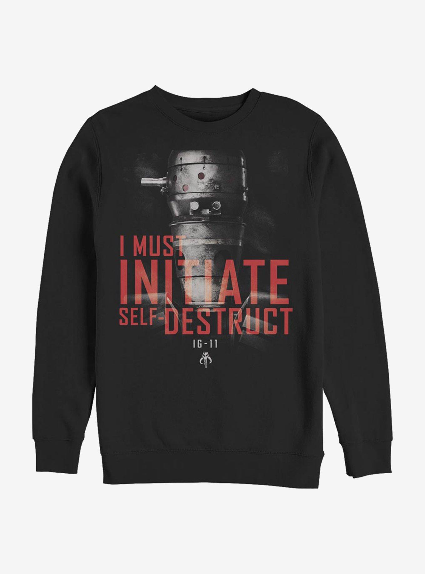 Star Wars The Mandalorian IG-Destruct Crew Sweatshirt, BLACK, hi-res