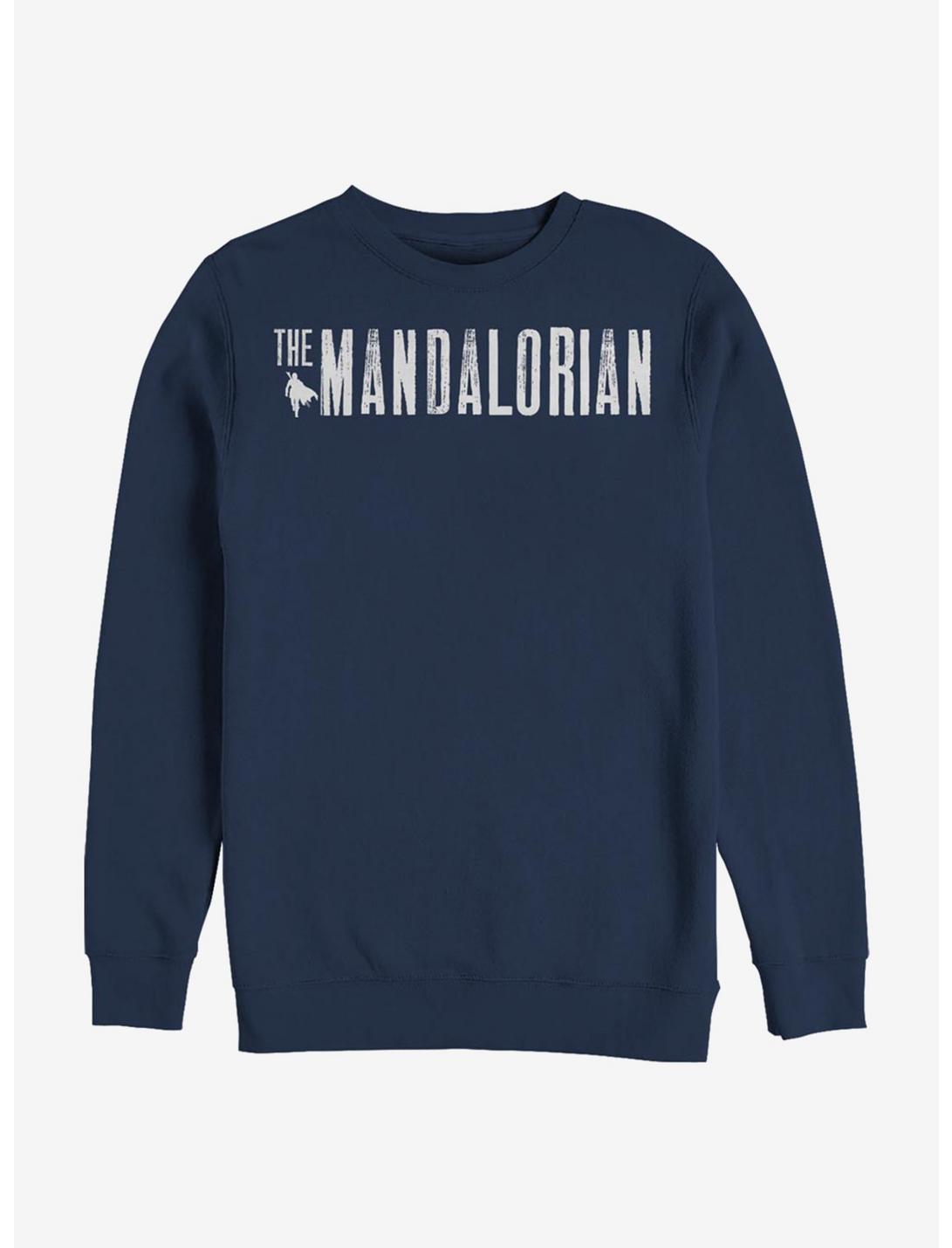 Star Wars The Mandalorian Simplistic Logo Crew Sweatshirt, NAVY, hi-res