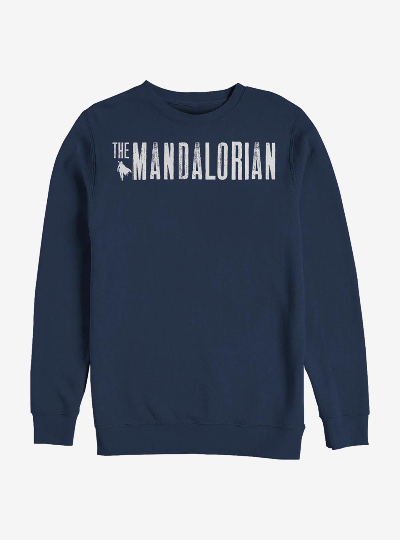 Star Wars The Mandalorian Simplistic Logo Crew Sweatshirt, NAVY, hi-res