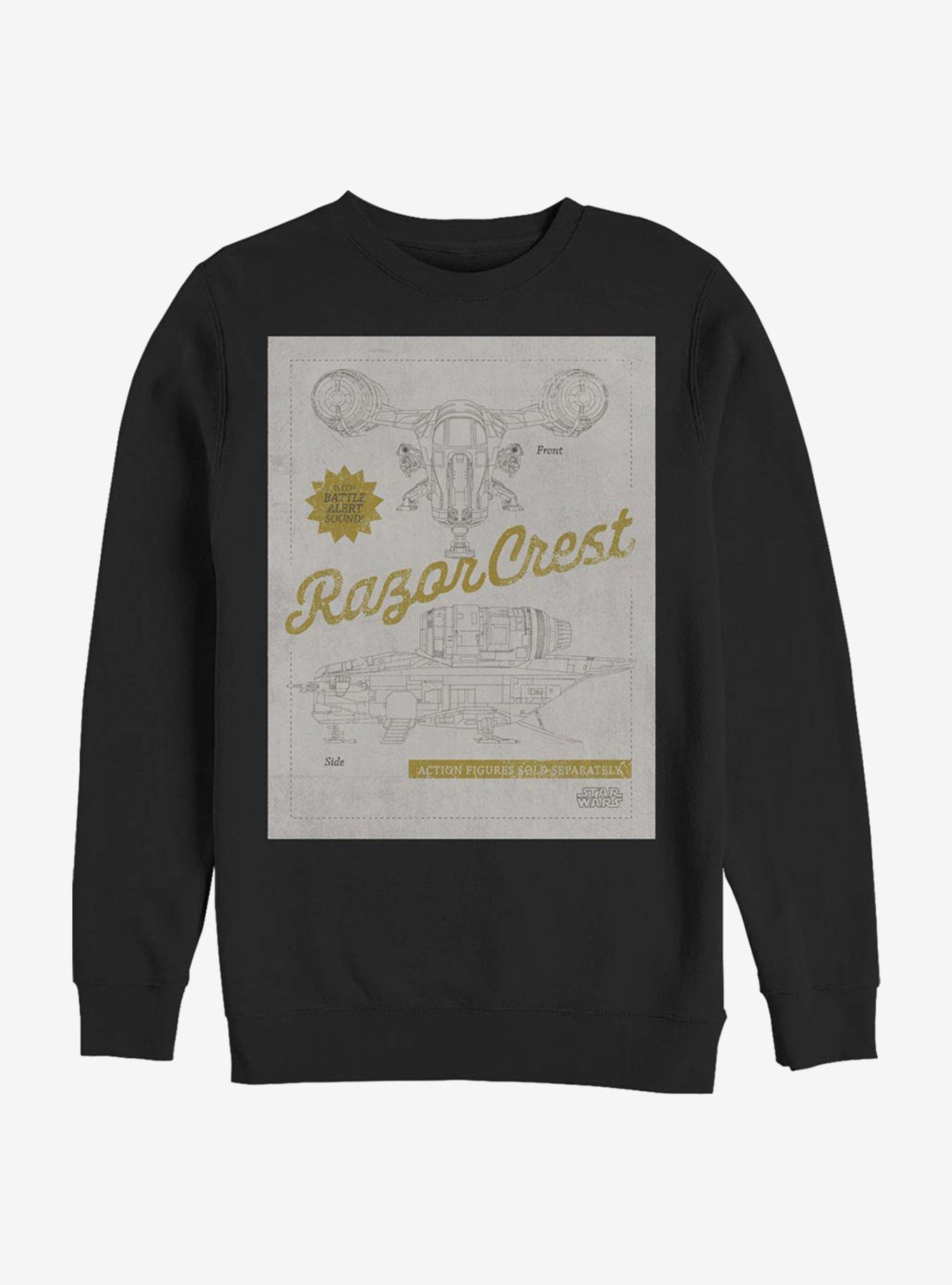 Star Wars The Mandalorian Razor Crest Crew Sweatshirt, BLACK, hi-res