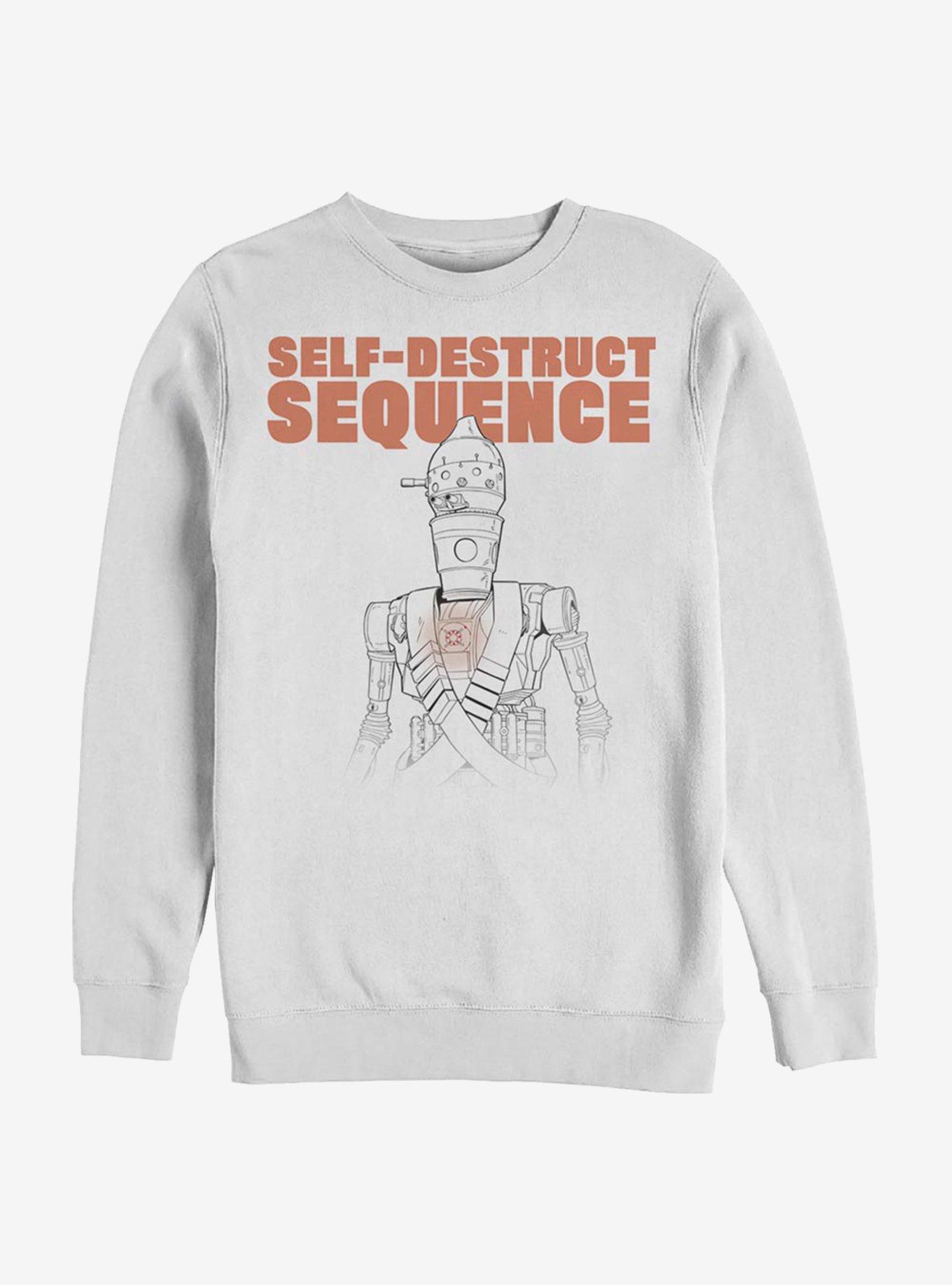 Star Wars The Mandalorian Self Destruct IG-11 Crew Sweatshirt, WHITE, hi-res