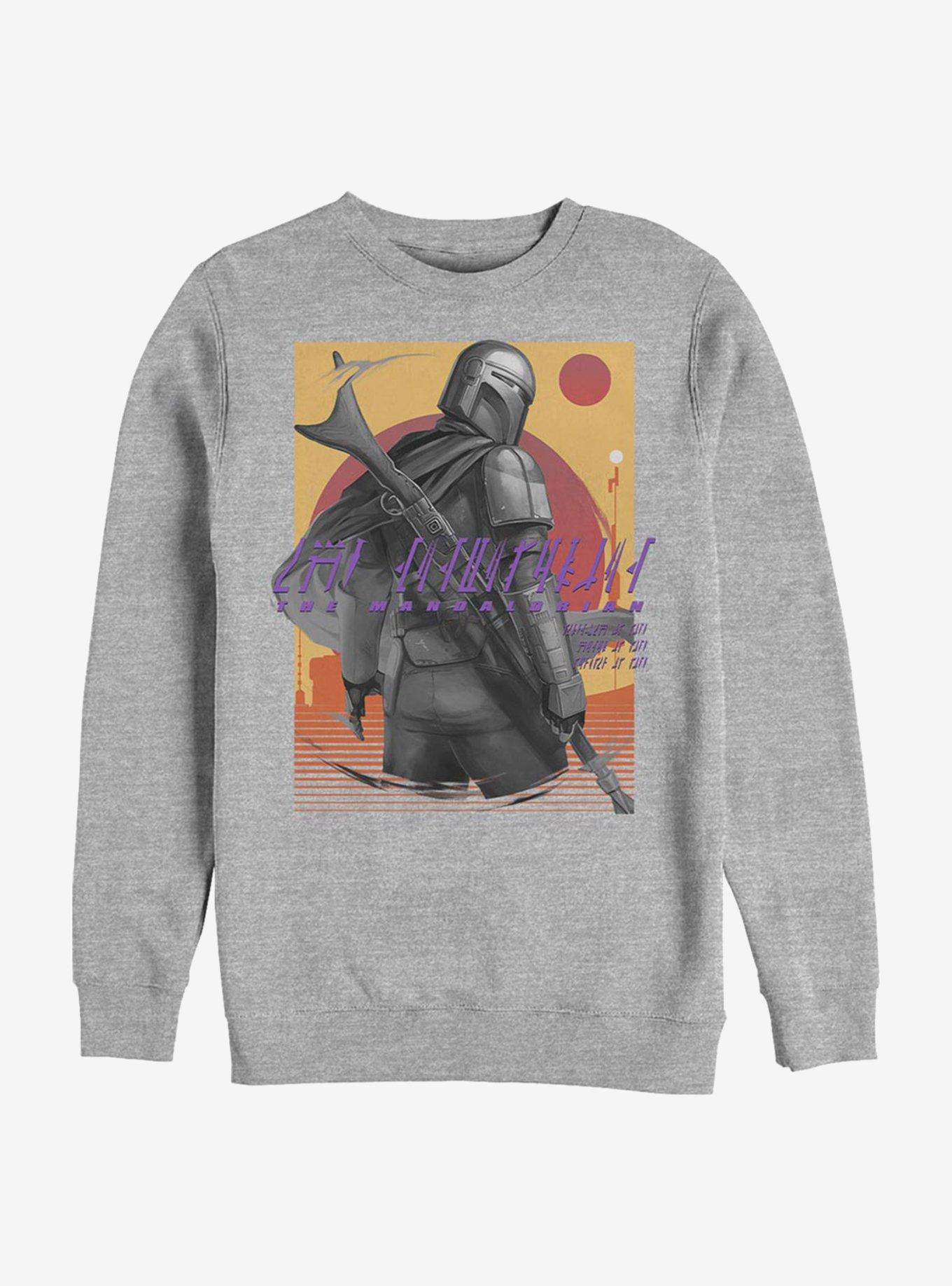 Star Wars The Mandalorian Western Slinger Crew Sweatshirt, ATH HTR, hi-res