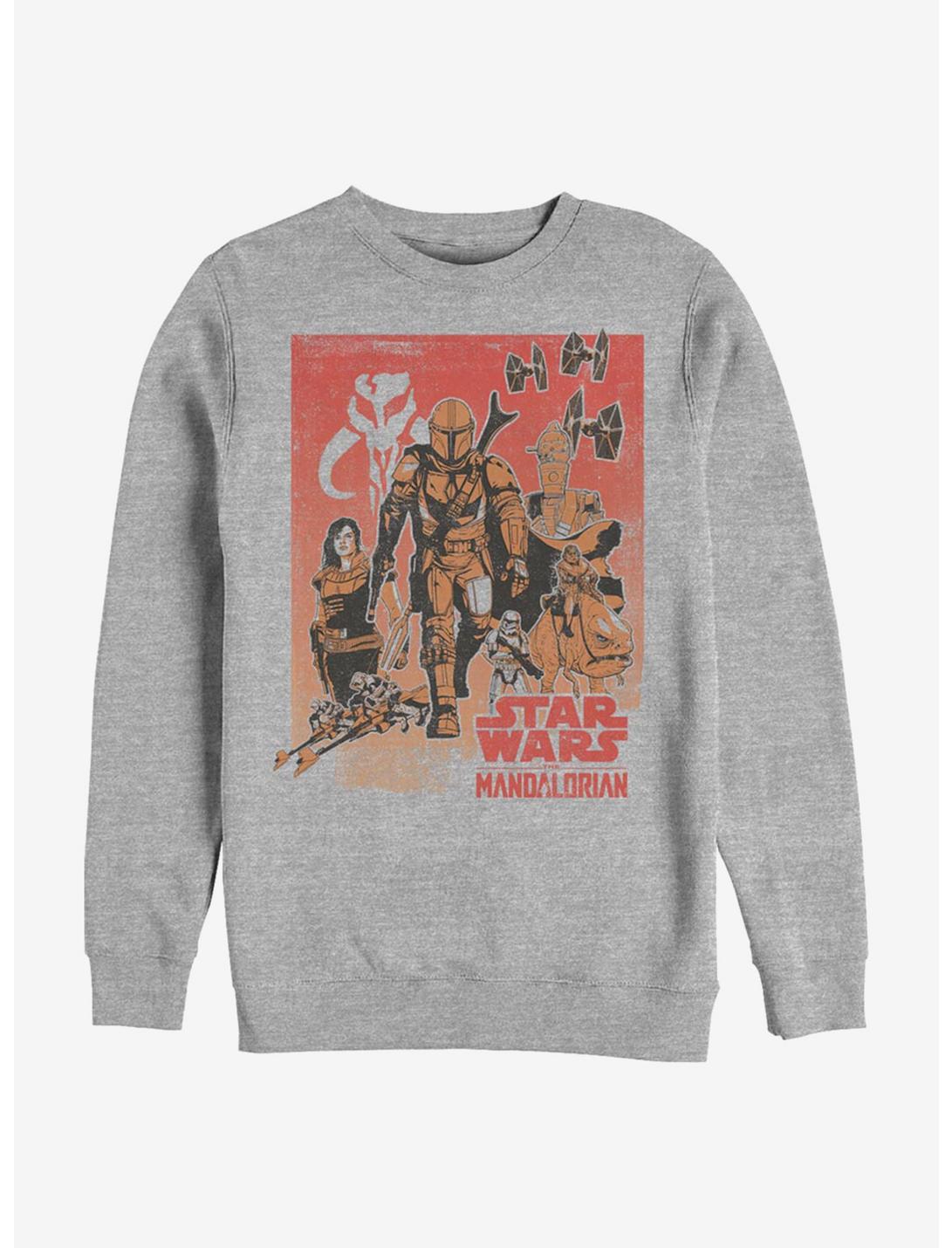 Star Wars The Mandalorian Western VIGnette Crew Sweatshirt, ATH HTR, hi-res