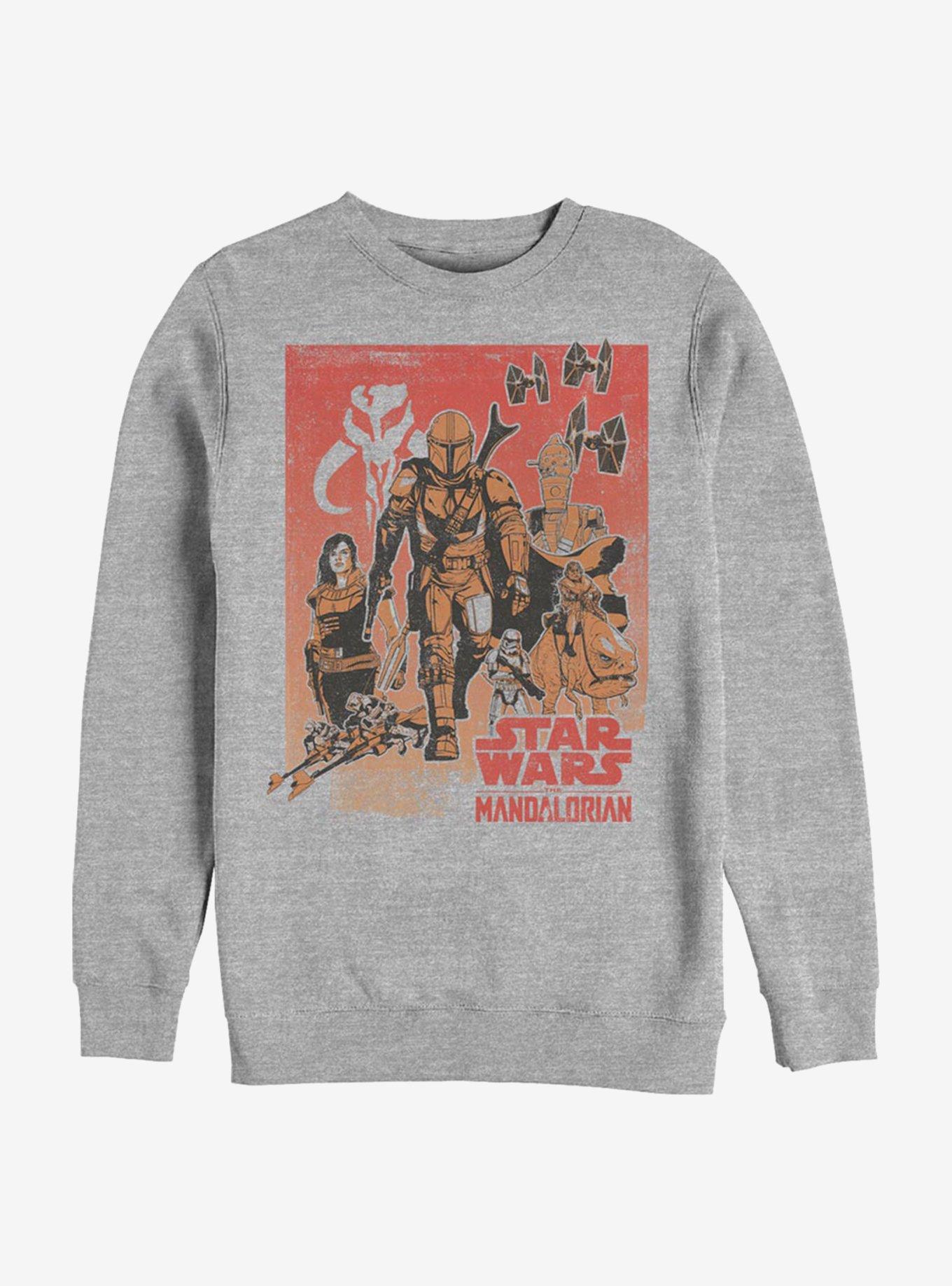 Star Wars The Mandalorian Western VIGnette Crew Sweatshirt, ATH HTR, hi-res