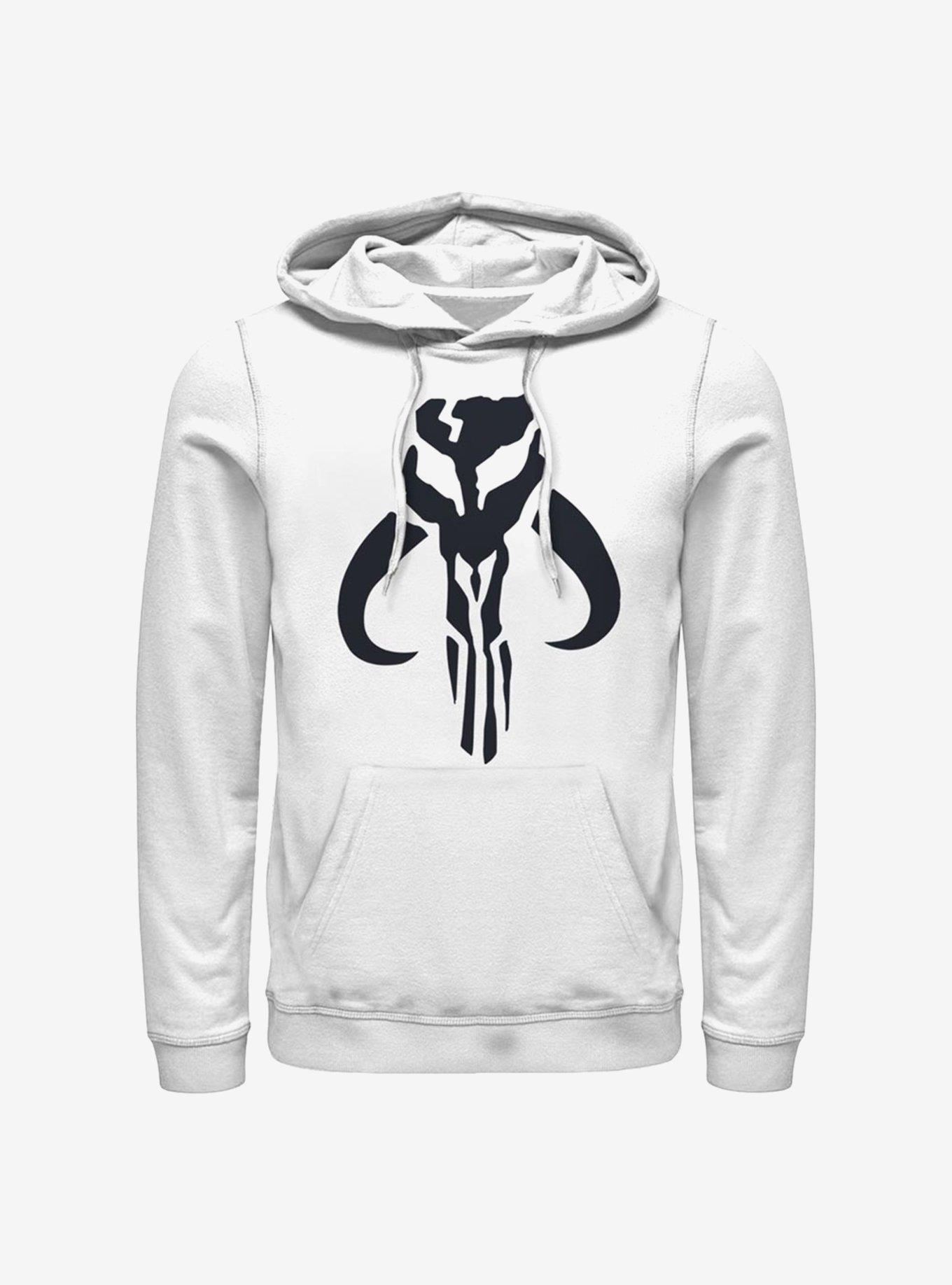 Star Wars The Mandalorian Simple Symbol Hoodie, WHITE, hi-res