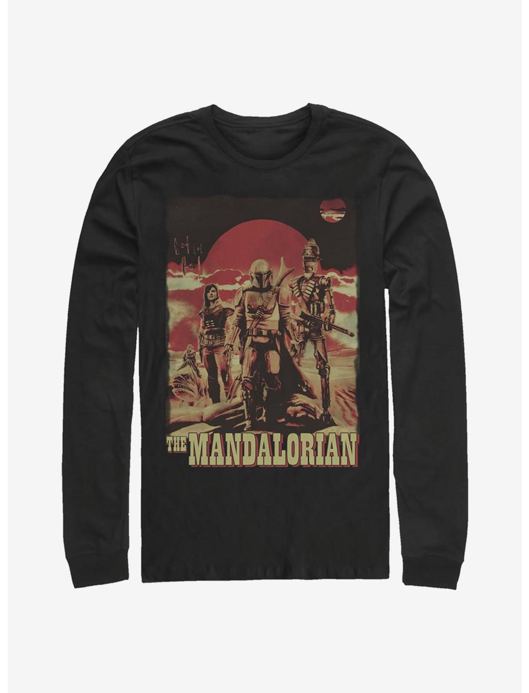 Star Wars The Mandalorian Gritty Mandalorian Long-Sleeve T-Shirt, BLACK, hi-res