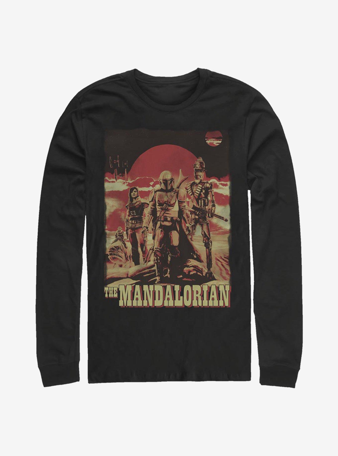 Star Wars The Mandalorian Gritty Mandalorian Long-Sleeve T-Shirt, BLACK, hi-res