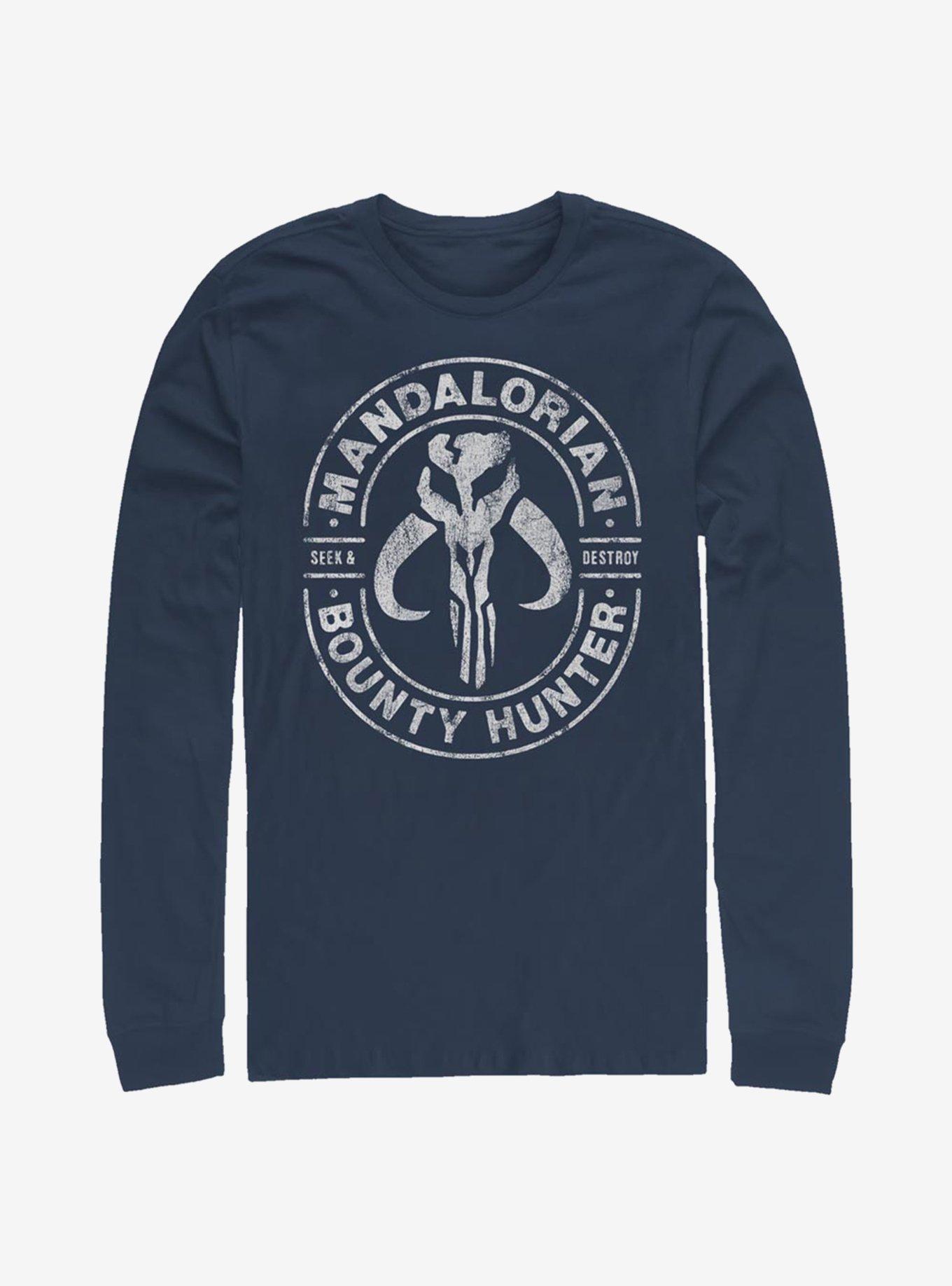 Star Wars The Mandalorian Gun For Hire Long-Sleeve T-Shirt, NAVY, hi-res