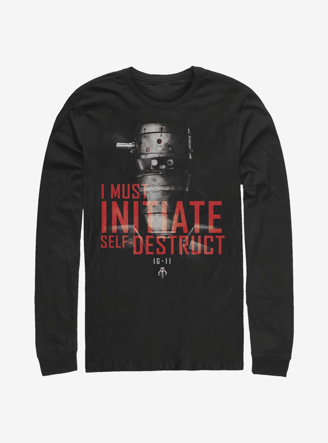 Star Wars The Mandalorian IG-Destruct Long-Sleeve T-Shirt, BLACK, hi-res