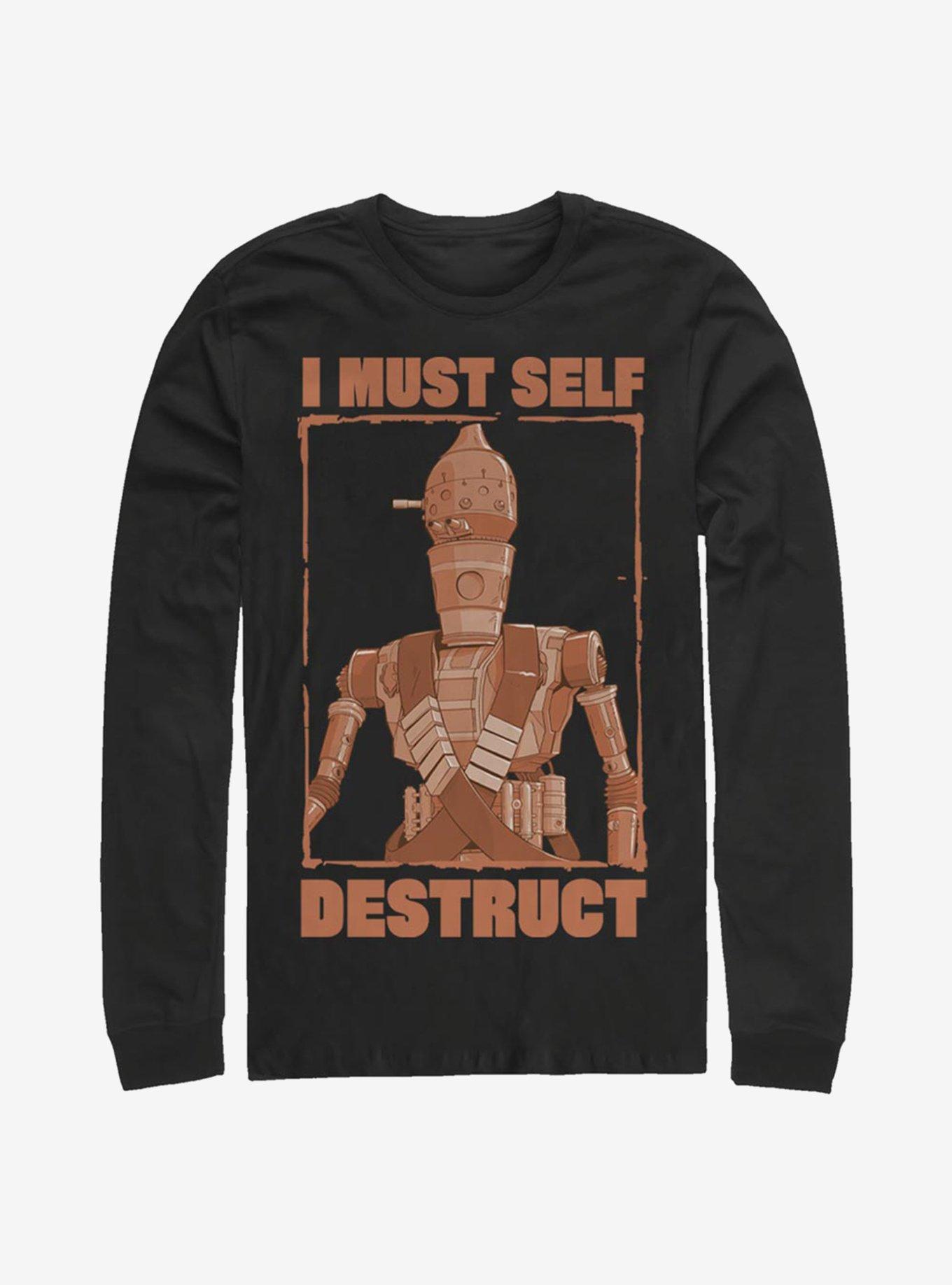 Star Wars The Mandalorian Self Destruct Long-Sleeve T-Shirt, BLACK, hi-res