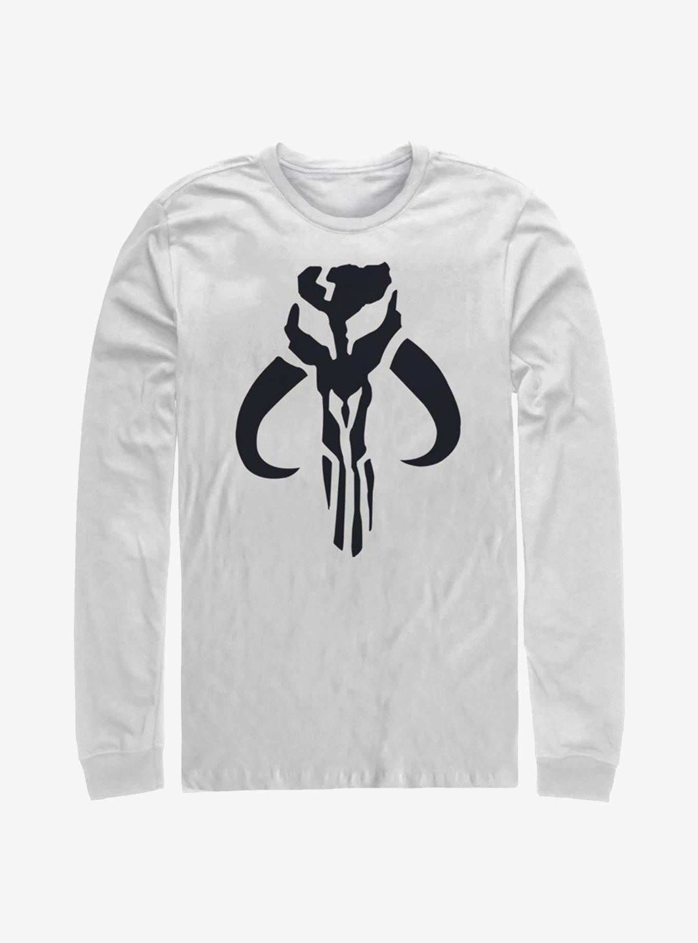 Star Wars The Mandalorian Simple Symbol Long-Sleeve T-Shirt, WHITE, hi-res