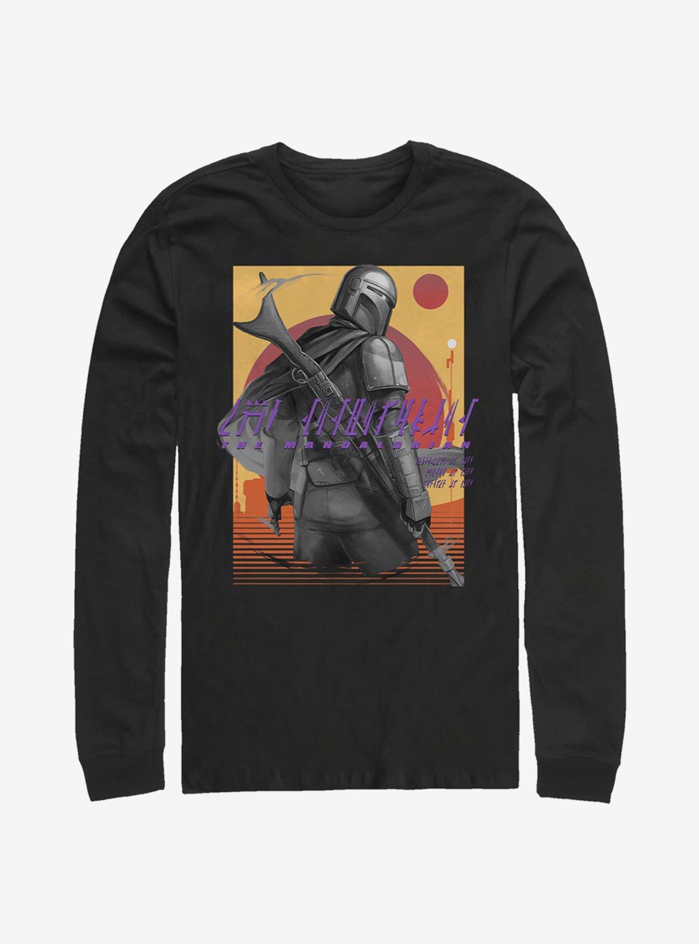 Star Wars The Mandalorian Western Slinger Long-Sleeve T-Shirt, BLACK, hi-res