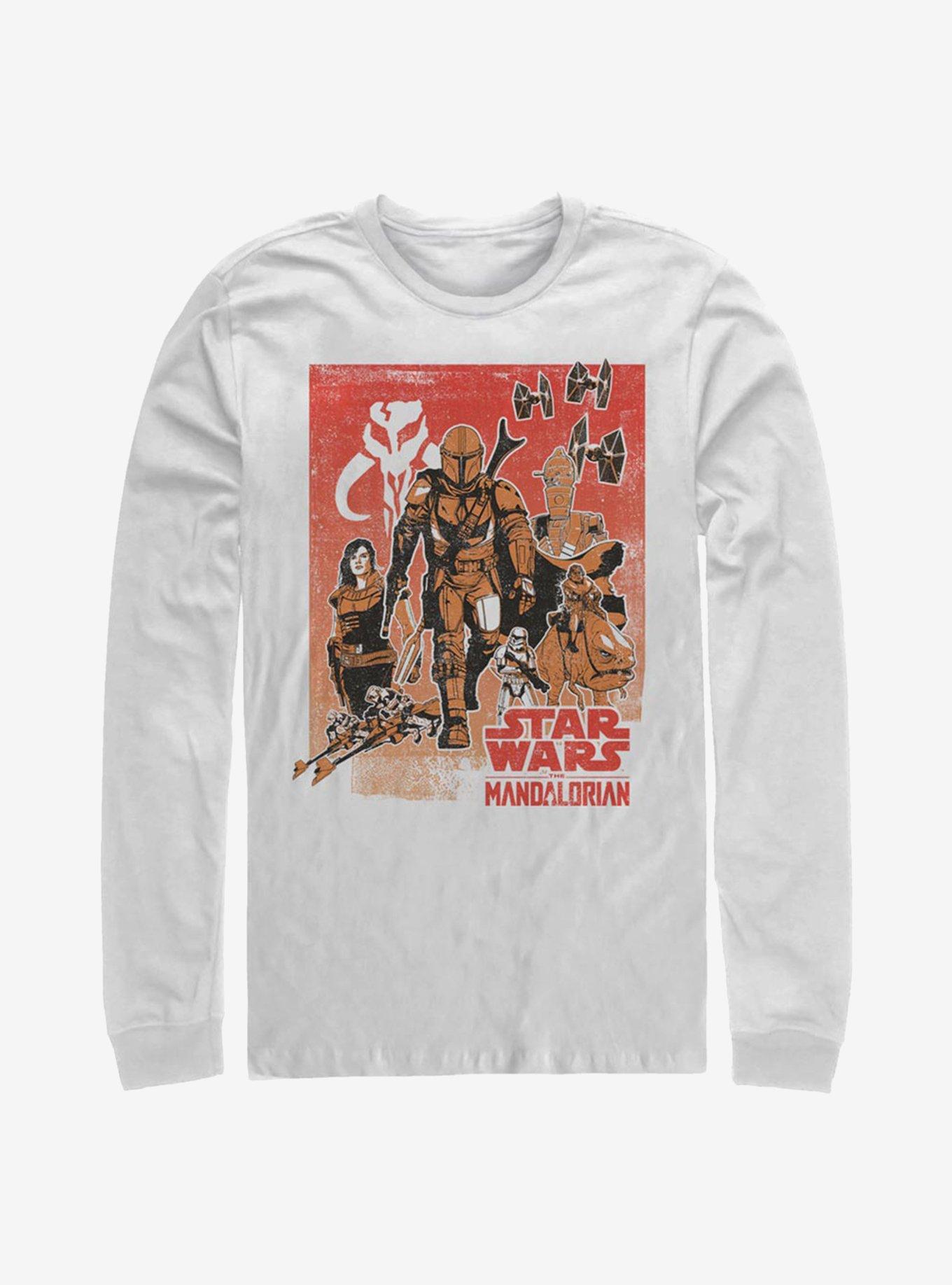 Star Wars The Mandalorian Western VIGnette Long-Sleeve T-Shirt, WHITE, hi-res