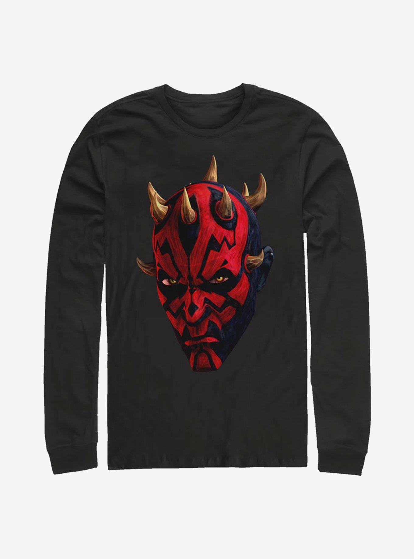 Star Wars: The Clone Wars Maul Face Long-Sleeve T-Shirt, BLACK, hi-res