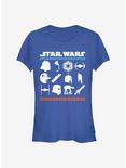 Star Wars Lucas Film Stacked Girls T-Shirt, ROYAL, hi-res