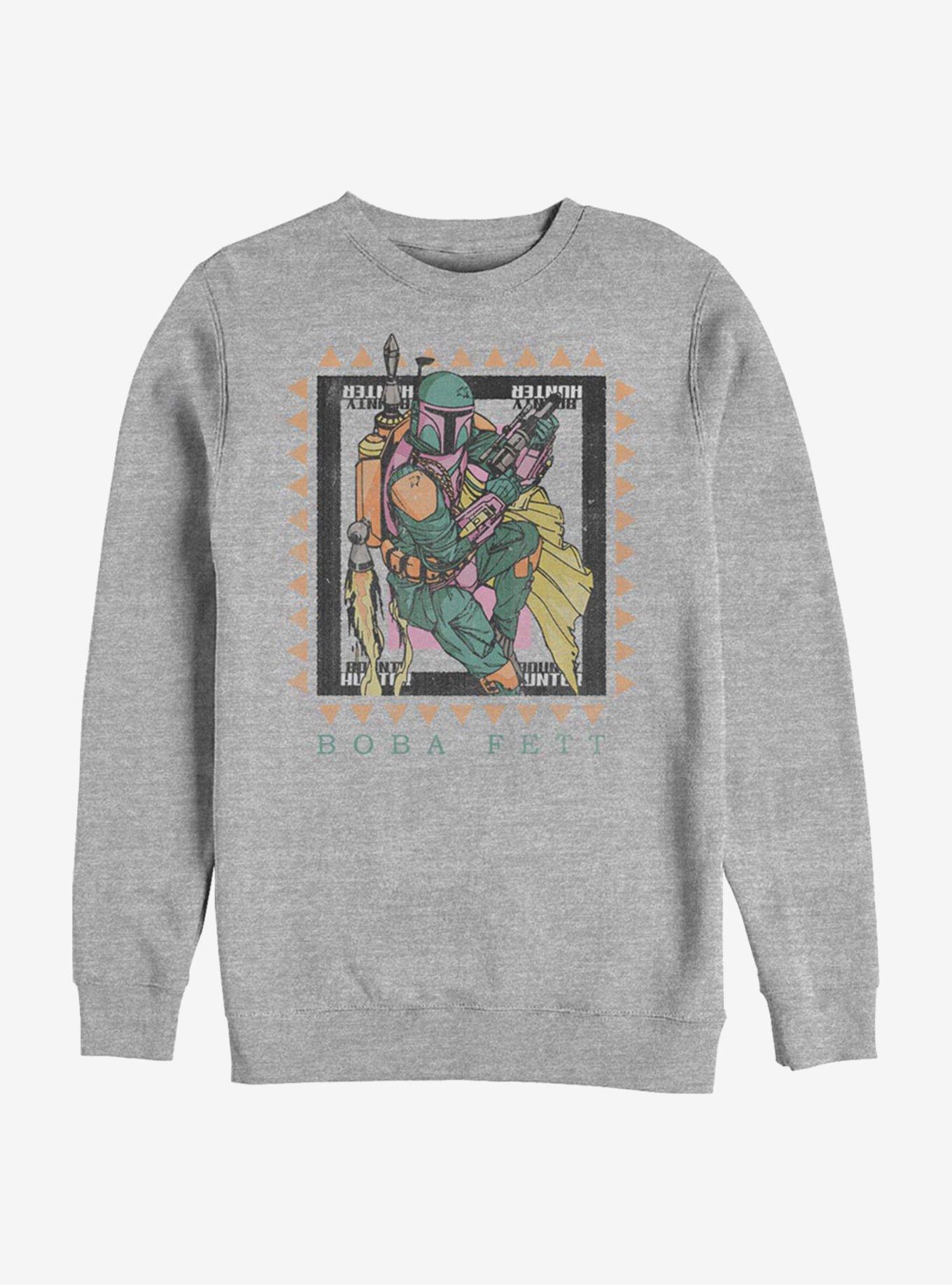 Star Wars Boba Fett Hunter Crew Sweatshirt, ATH HTR, hi-res