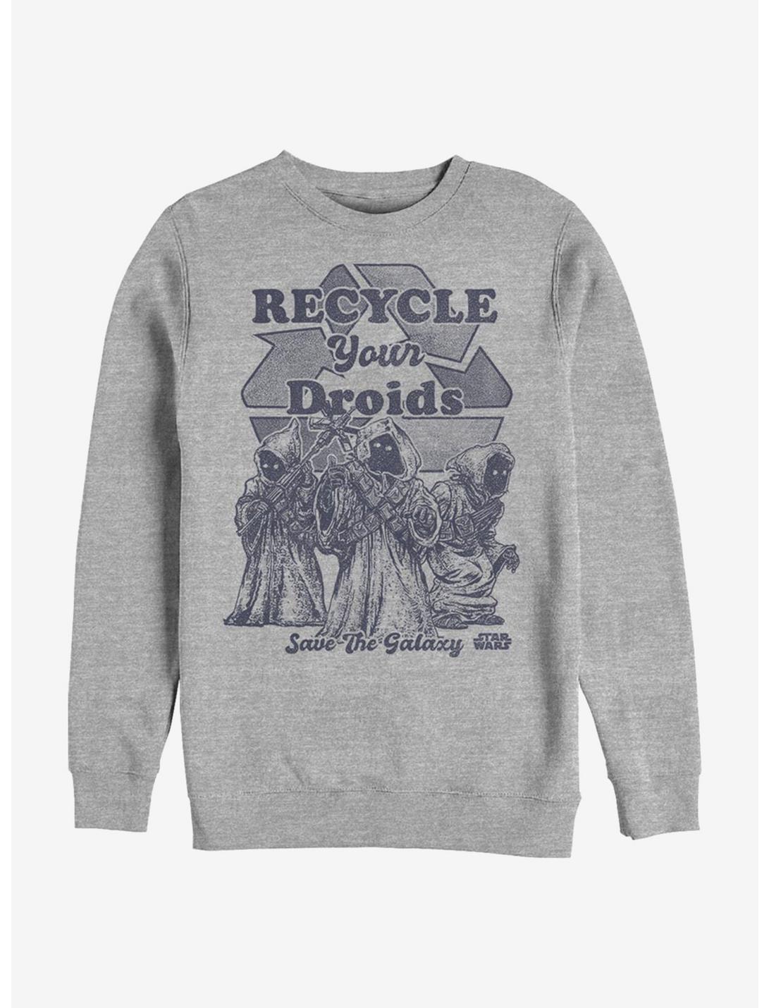 Star Wars Recycle Your Droids Crew Sweatshirt, ATH HTR, hi-res