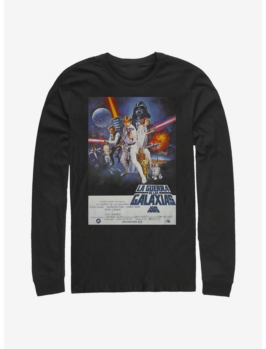 Star Wars Episode IV A New Hope La Guerra De Las Galaxias Poster Long-Sleeve T-Shirt, BLACK, hi-res