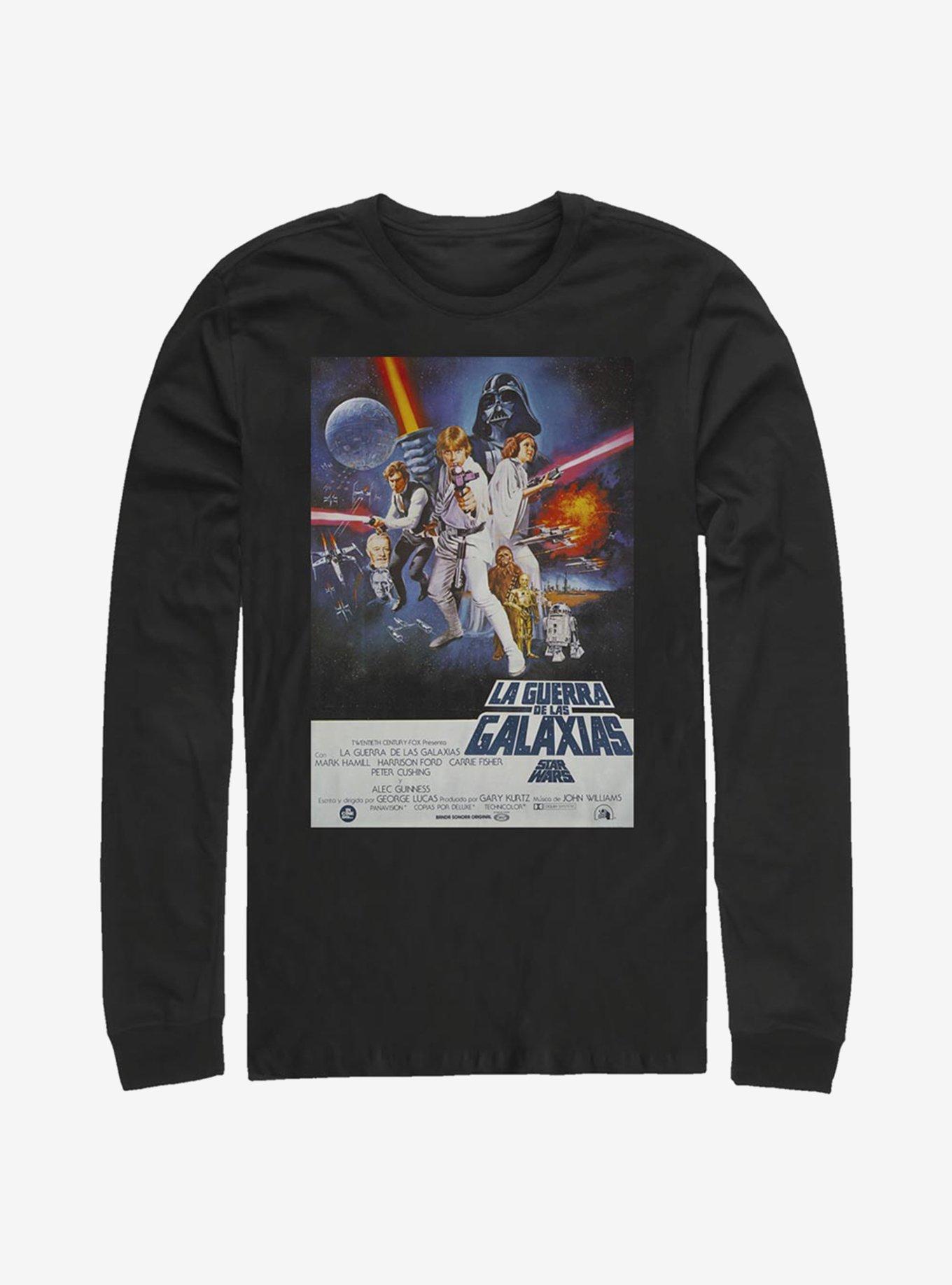 Star Wars Episode IV A New Hope La Guerra De Las Galaxias Poster Long-Sleeve T-Shirt, BLACK, hi-res