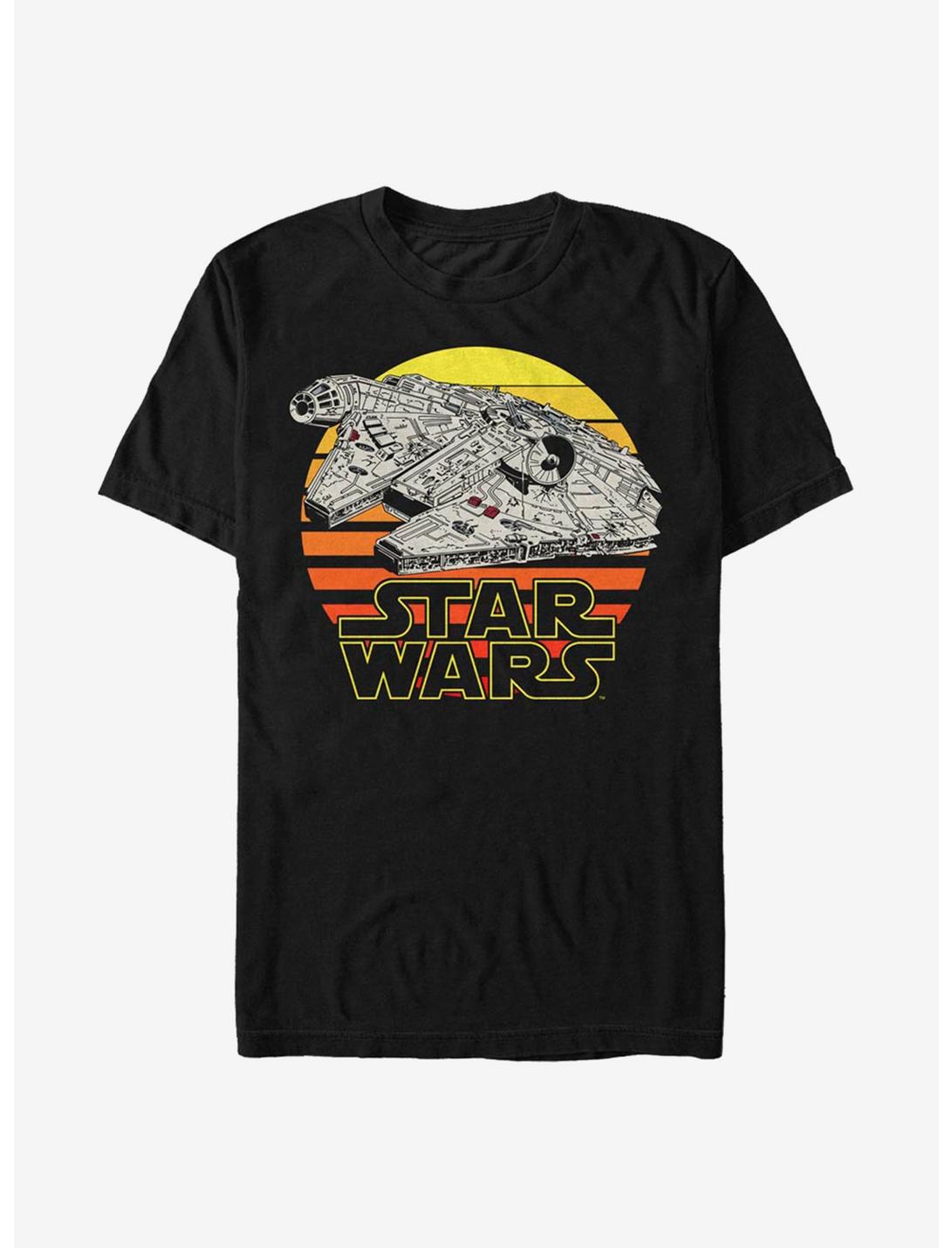 Star Wars Falcon Sunset T-Shirt, BLACK, hi-res
