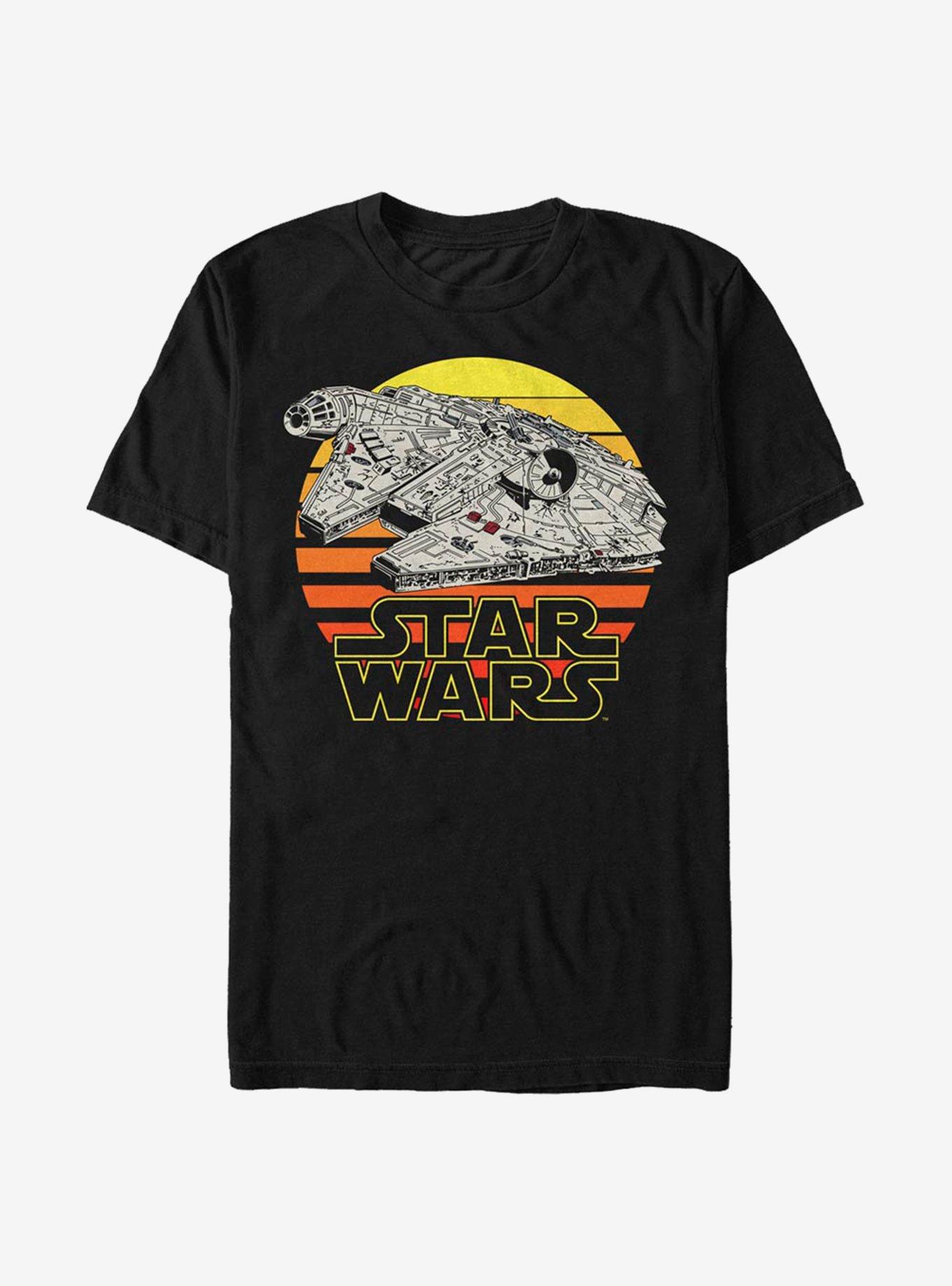 Star Wars Falcon Sunset T-Shirt, BLACK, hi-res