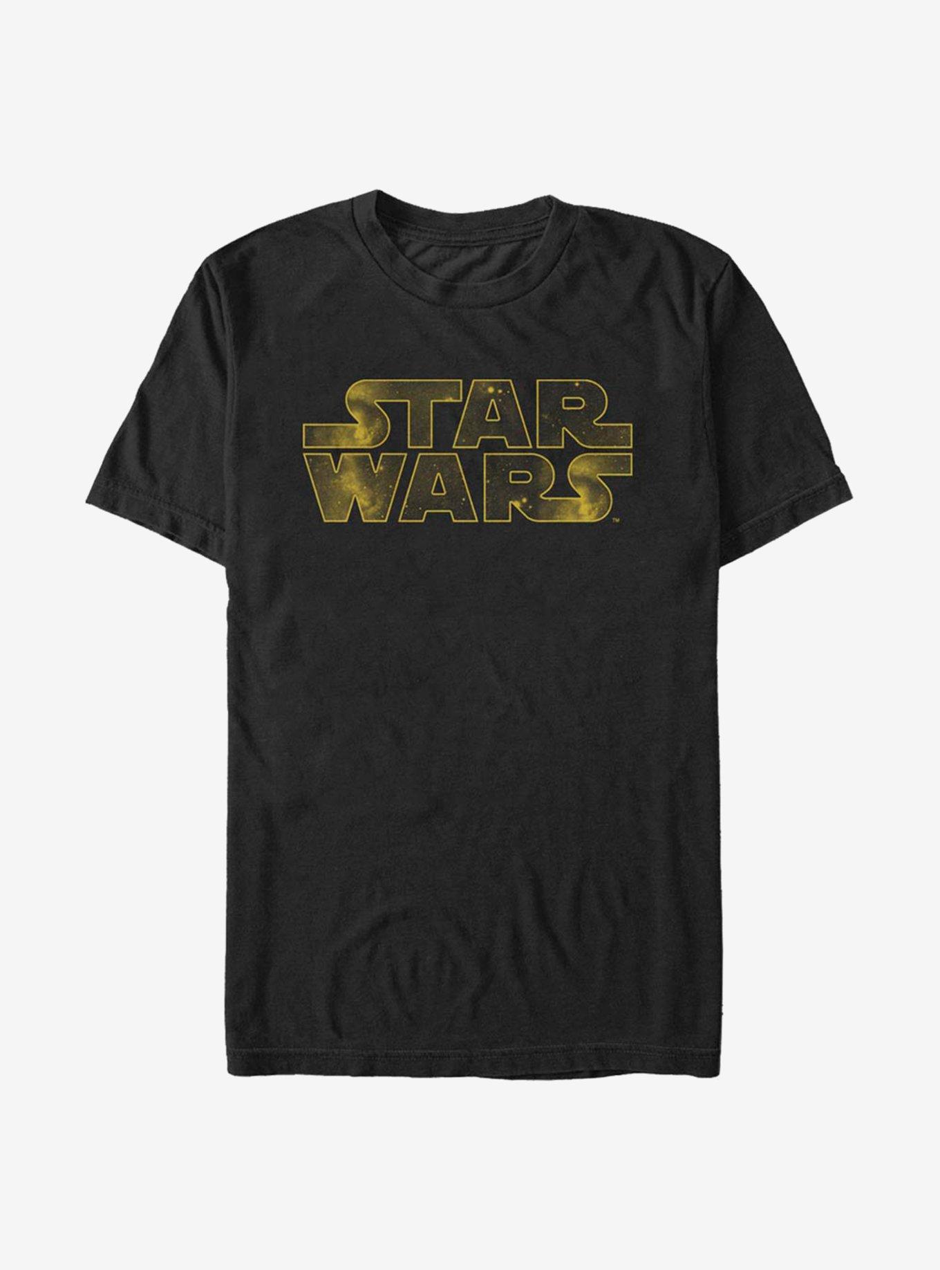 Star Wars Golden Space Logo T-Shirt, BLACK, hi-res