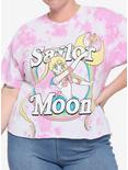 Sailor Moon Pink Tie-Dye Girls Crop T-Shirt Plus Size, MULTI, hi-res
