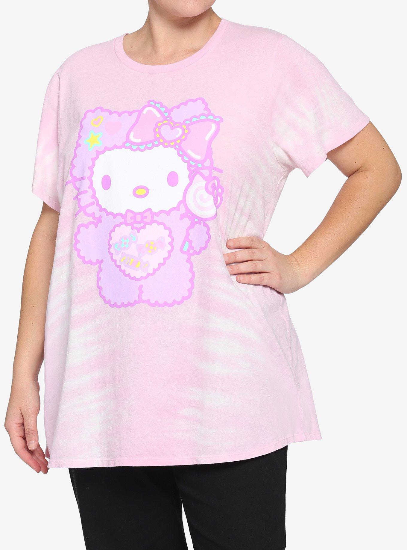 Hello Kitty X Pusheen Pink Rainbow Girls Crop T-Shirt Plus Size | lupon ...