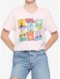Looney Tunes Pink Character Girls Crop T-Shirt, MULTI, hi-res