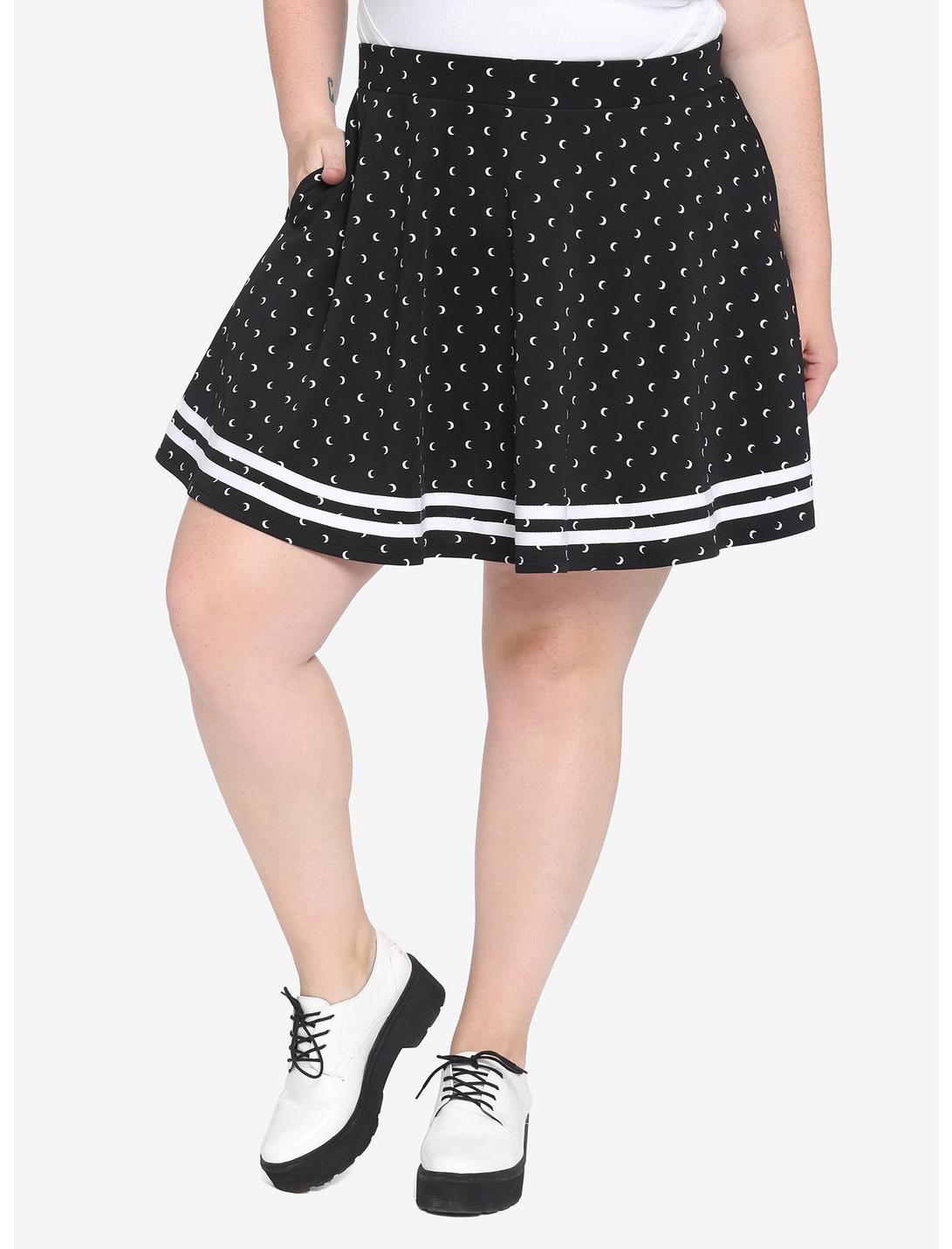 Black & White Moon Skirt Plus Size, MULTI, hi-res